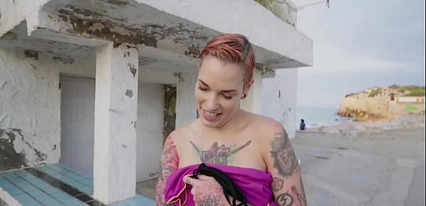  Public Agent Siliva Ruby gets her tattooed body fucked in a public place